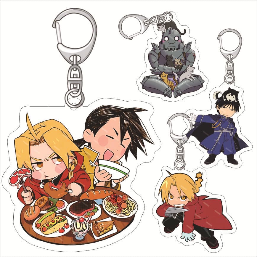 Fullmetal Alchemist Keychain Edward Alphonse Winry Hoa Acrylic Pendant Sample Display