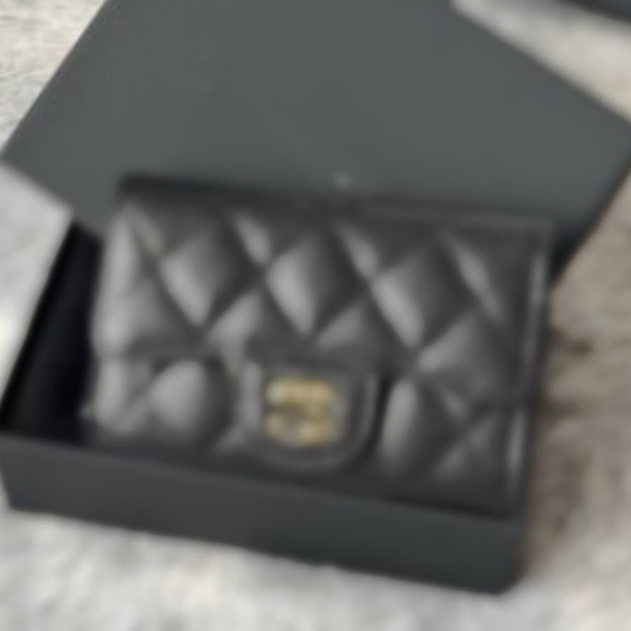 New Genuine Leather Chanel-Style Caviar Card Holder Premium Diamond-Quilted Coin Purse Guangzhou Supply Portable