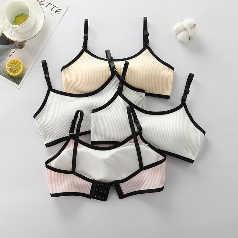 Development Stage Pure Cotton Teen Sleeveless Camisole Underwear Breathable Beautiful Back Middle School Double Layer Anti-Nipple Show Bustier Women Sweat Absorbent