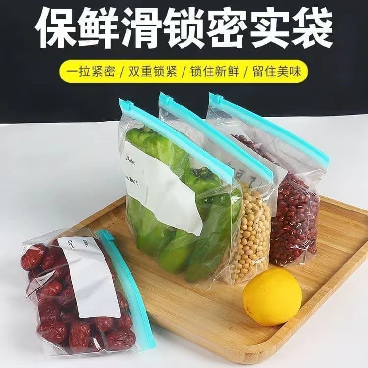 Thickened Freshness Bags, Household Food-Grade Zipper Sealed Bags, Refrigerator Refrigeration Freshness Lock Sealing Bags, Kitchen Portion Bags