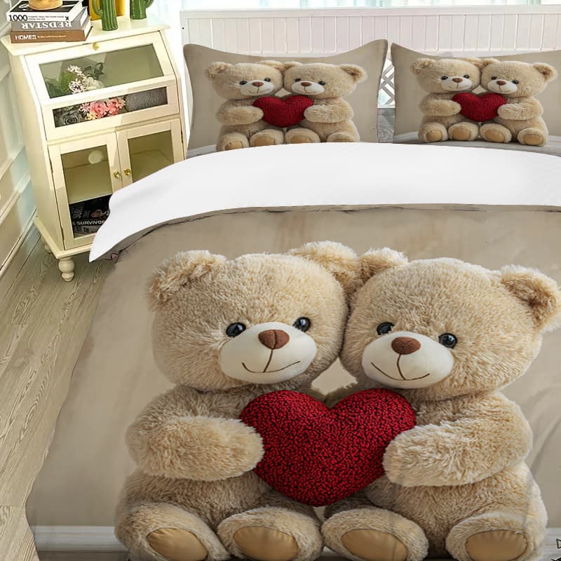 TEMU Cross-Border Best-Selling Bedding 3-Piece Set with Custom Print, Home Duvet Cover and Pillowcase Set