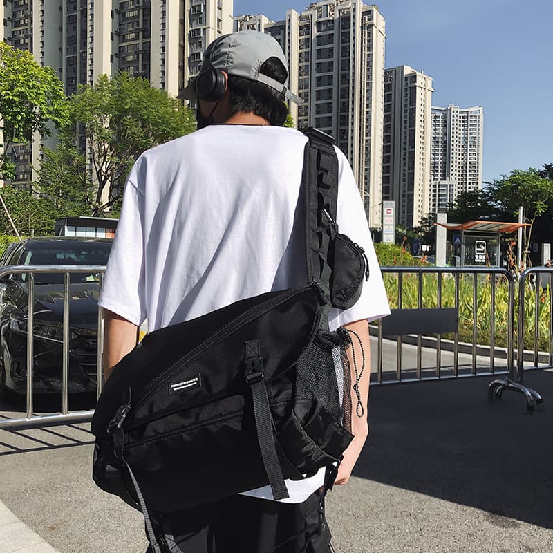 LIPANO Men's Crossbody Bag, Functional Japanese Style Casual Versatile Ins Large Capacity Men's Bag Trendy Brand Shoulder Bag for Women