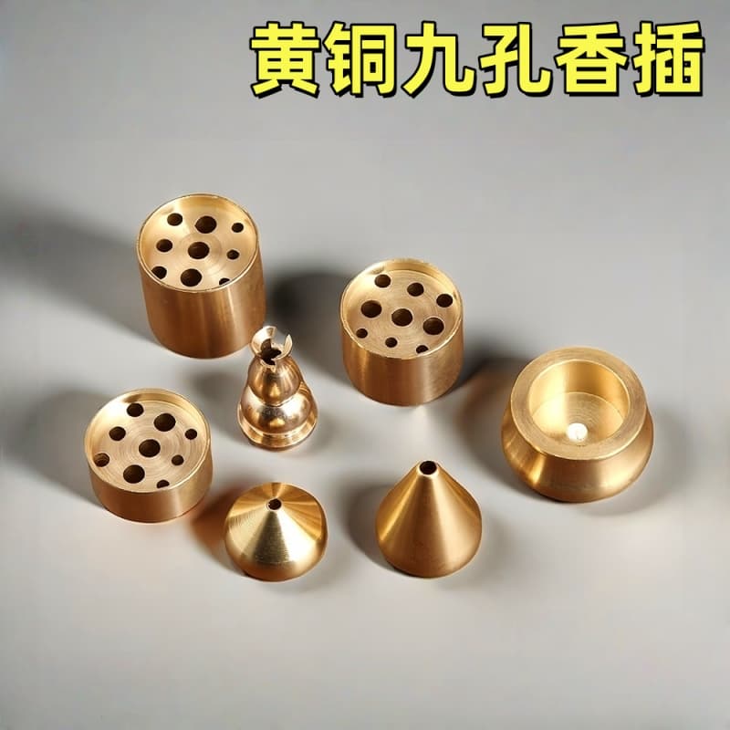 All Brass Nine-Hole Gourd Incense Stick Holder Base Multi-Hole Home Incense Burner Incense Stand Decor