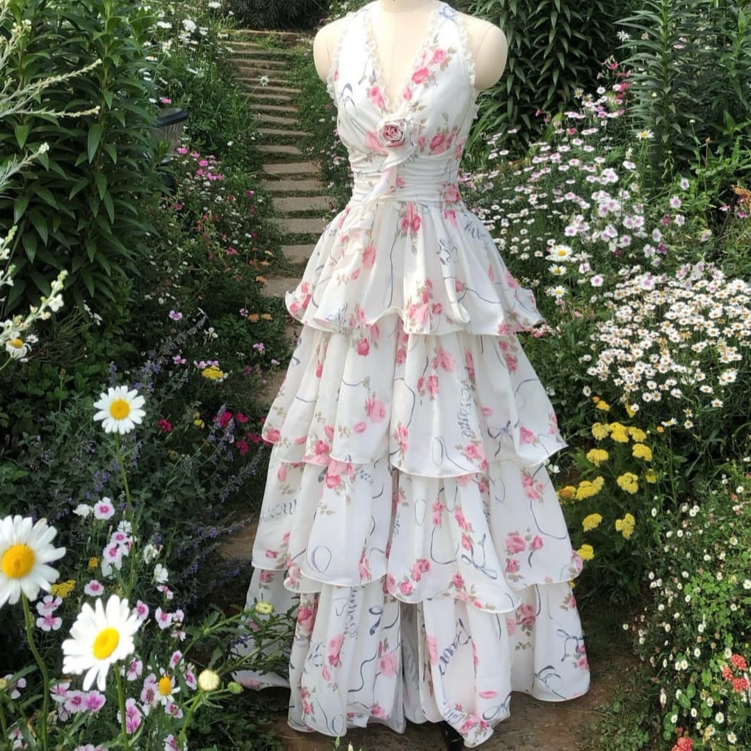 High-end brand women's summer French style seaside vacation dress pure lust sexy backless long dress beach dress wholesale