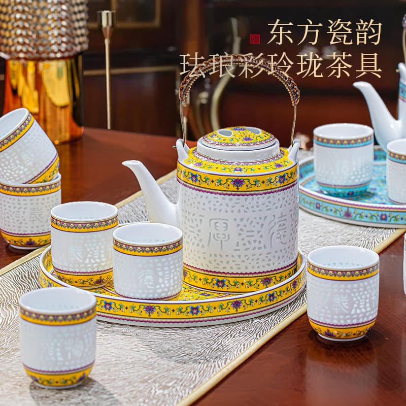 Jingdezhen Ceramic Tea Set, Teapot, Tea Cups, Gift Box, Home Kung Fu Tea Set, Living Room Tea Utensils