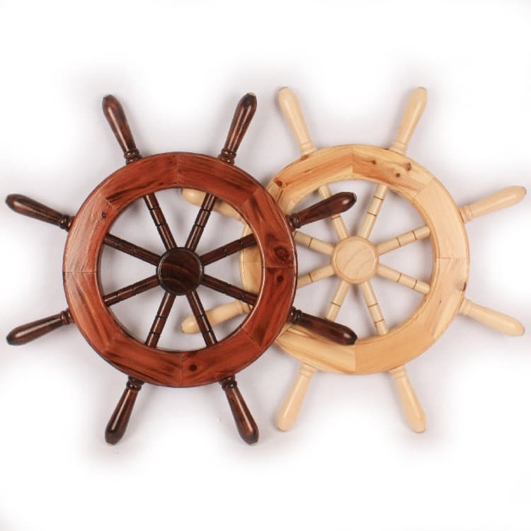 Ship's wheel, American country style, solid wood decoration, Mediterranean wall hanging, rudder, Caribbean old European style helmsman
