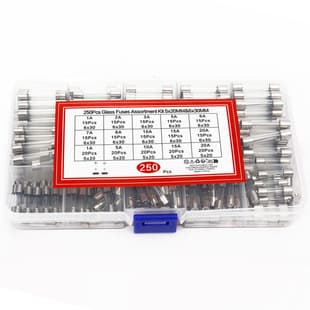 250PCS Fuses 15 Specifications 6*30mm/5*20mm Fast-Blow Glass Fuse Assorted 250V