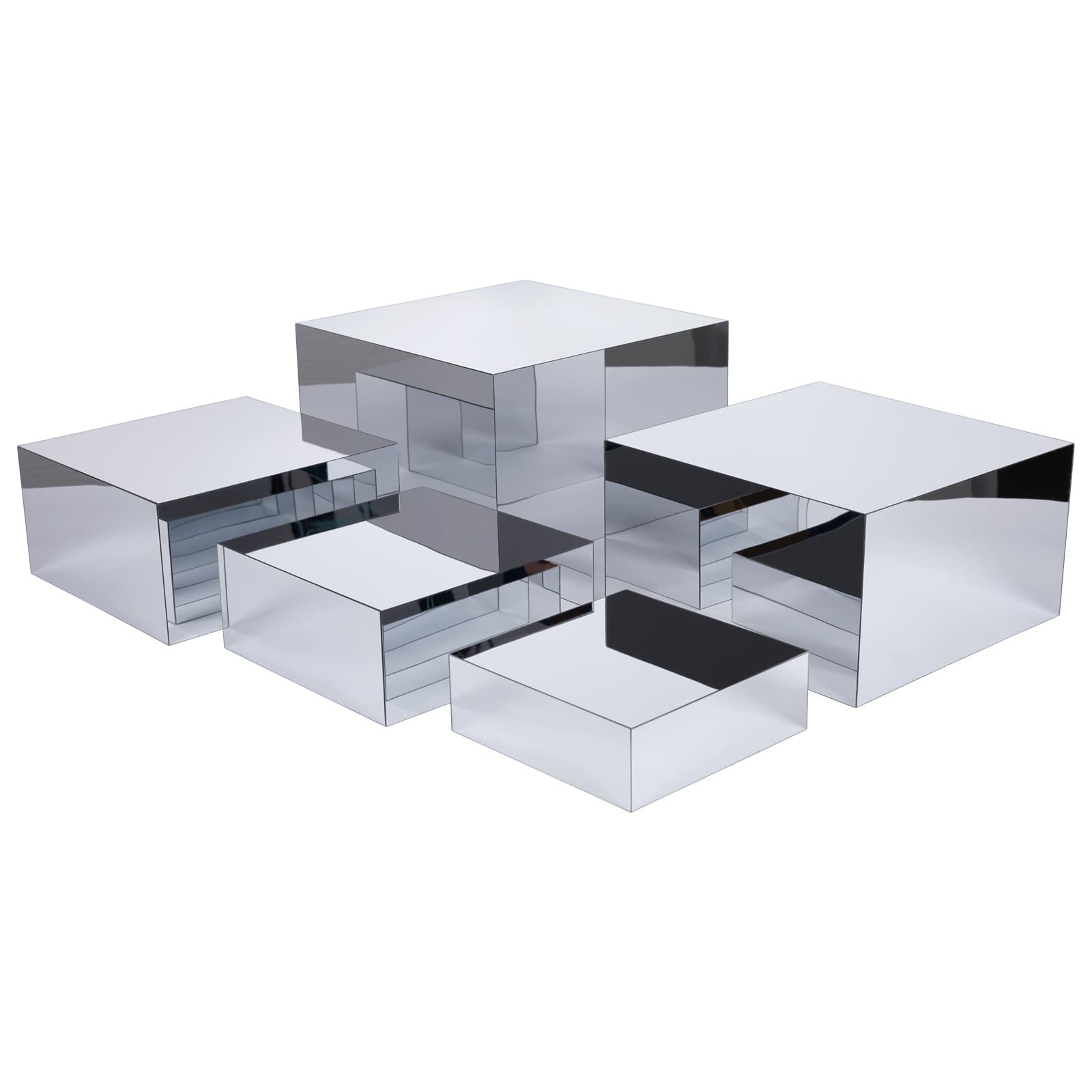 Mirror Acrylic Five-Sided Box 5-Piece Set Food Display Stand Banquet Wedding Buffet Food Presentation Acrylic