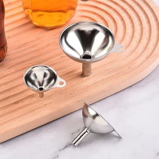 Stainless Steel Funnel 3-Piece Set, Household Liquid Dispenser, Hanging Funnel for Oil, Wine, and Kitchen Tools