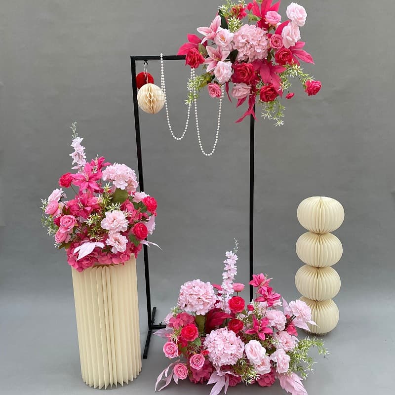 Cross-border Wedding Celebration Event Decoration Setup Engagement Banquet Flower Row Welcome Area Wedding Artificial Floral Arch Dropshipping