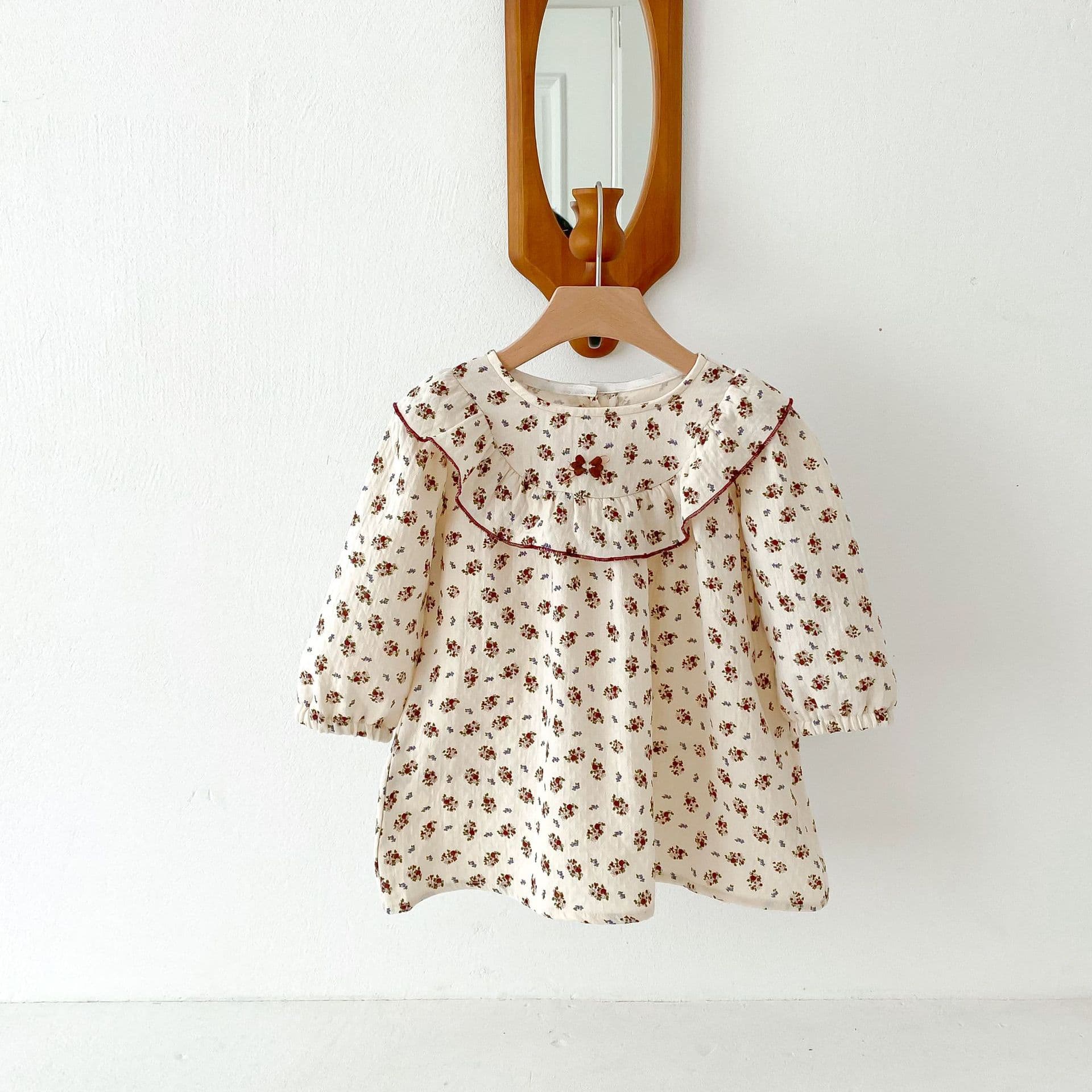 Girls Dress Spring 2025 New Ruffle Cotton Floral Dress Sweet Children's Clothing Baby Girl Cute Princess Dress