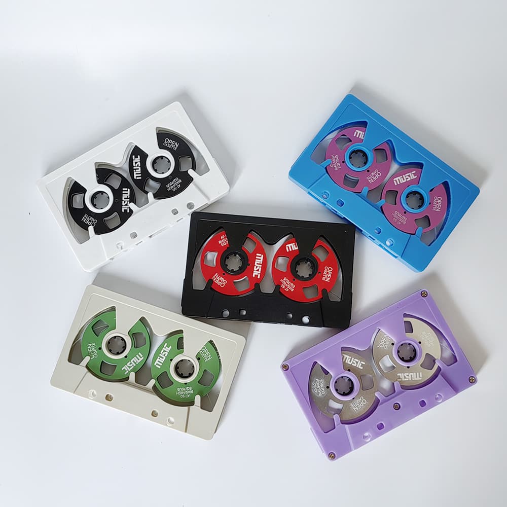 Double-sided hollow metal mini open-reel blank tape, 50 minutes, Type I base tape, recording tape with outer case.
