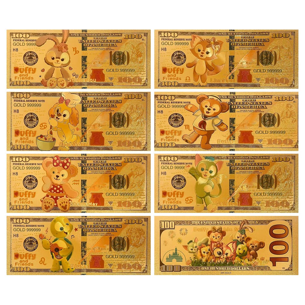 Duffy and Friends Commemorative Banknote StellaLou Gold Banknote LinaBell Peripheral Collection Souvenir