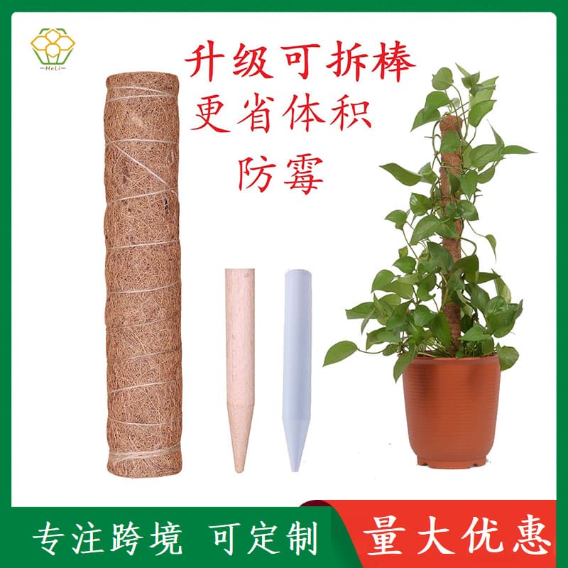 Factory Direct Detachable Coir Stick Plant Support Moss Pole Climbing Rod Set for Pothos Wholesale