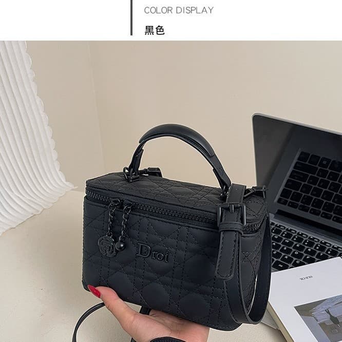 Instagram Hot 2026 High-Appeal Bestseller Fragrance-Style Diamond-Quilted Versatile Box Bag Shoulder Crossbody Handbag Korean-Style Bag