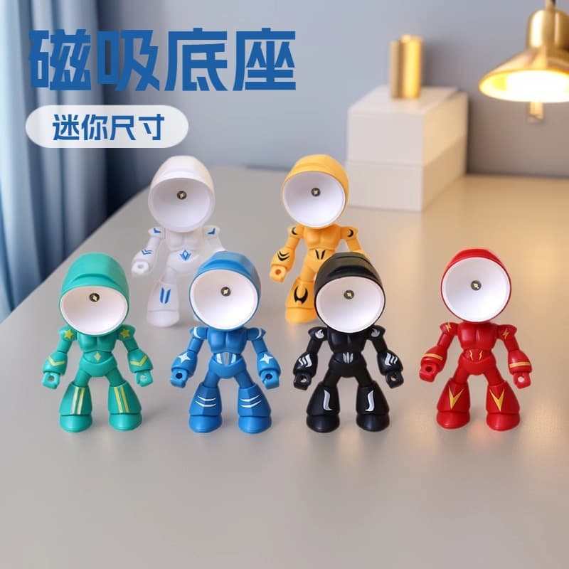 New Creative DIY Night Light - Cartoon Character Desktop Ornament - Mini Table Lamp - Hero/Cops Night Light