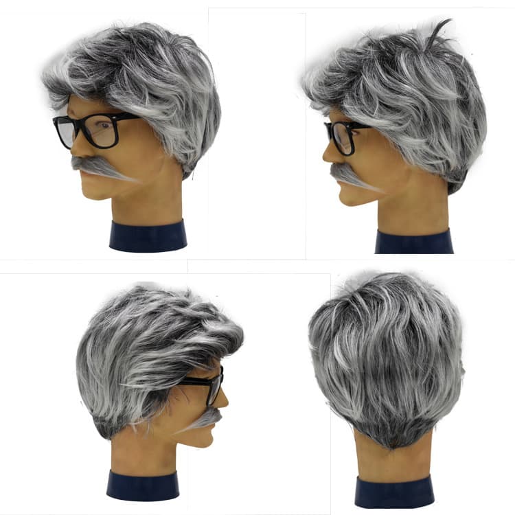 Grandma Grandpa Role-Playing Costume Set Halloween Dance Party Stage Play Wig Cover Elderly Suit