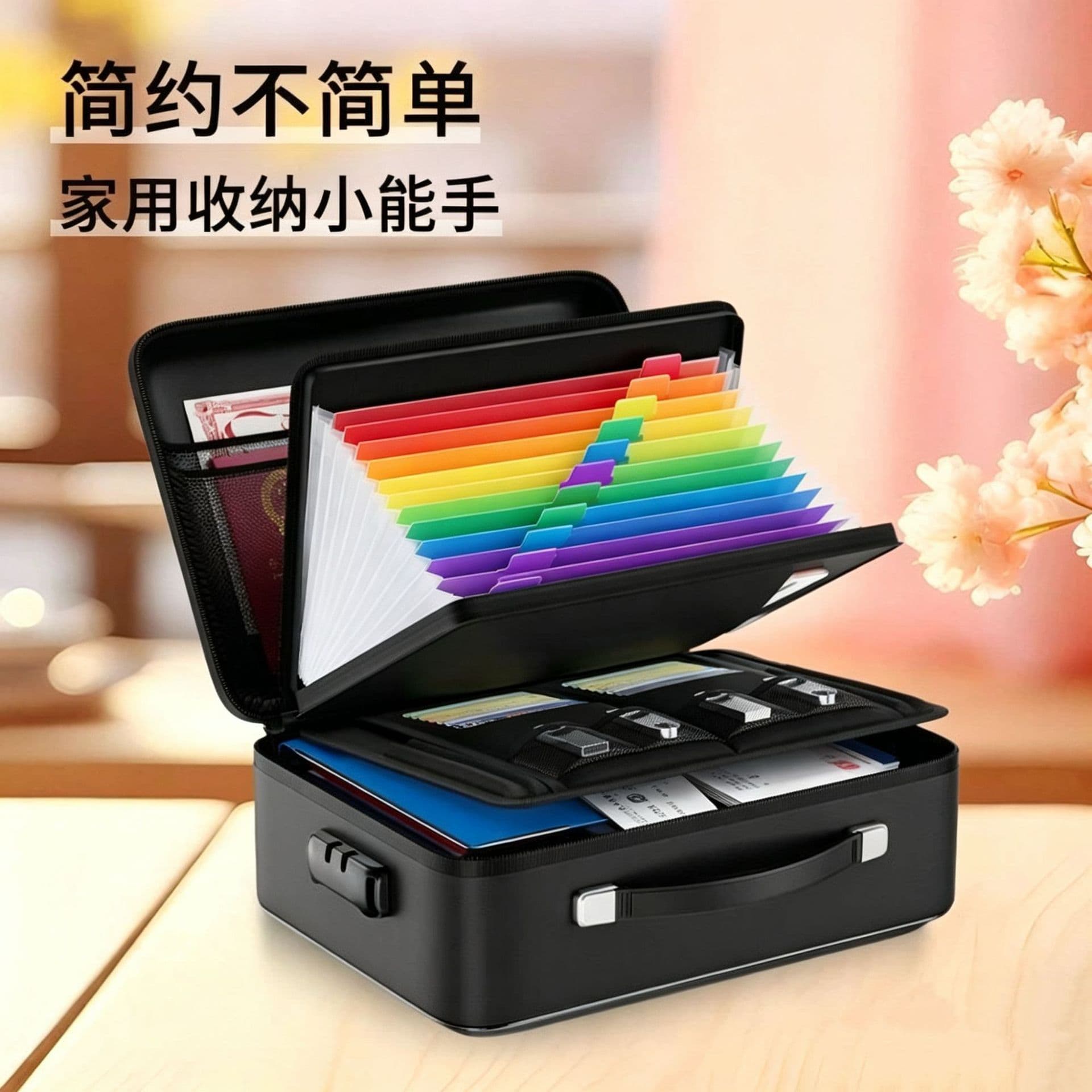 Portable EVA Hard Shell File Organizer Box Multifunctional Fireproof Waterproof Document and Certificate Storage Bag Fiberglass