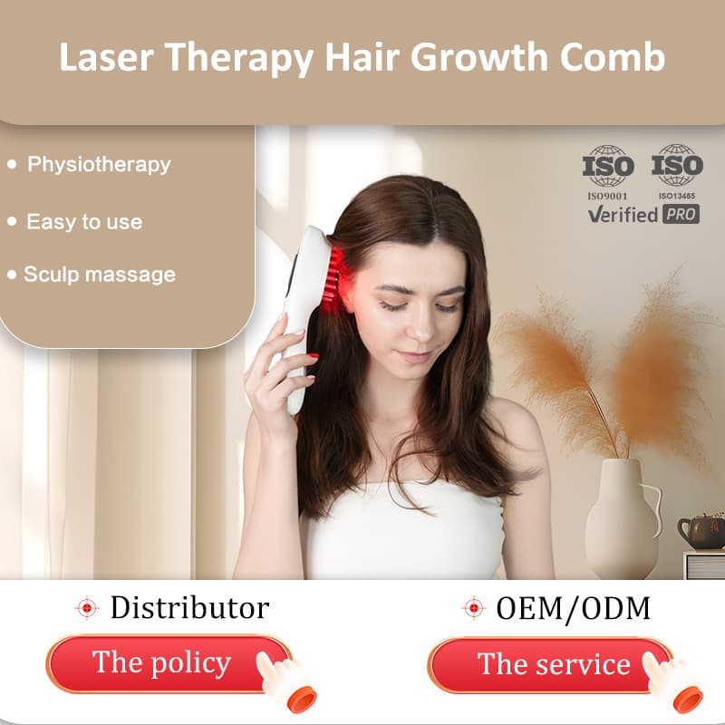 2025 Electric Hair Growth Comb Anti-Hair Loss Scalp Massage Therapy Ion Vibration Red Light Therapy Comb