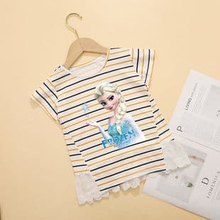 Girls 2025 Short Skirt Fairy Children's Clothing Short Sleeve T-Shirt Dress Top Cartoon Mouse Clothes Summer