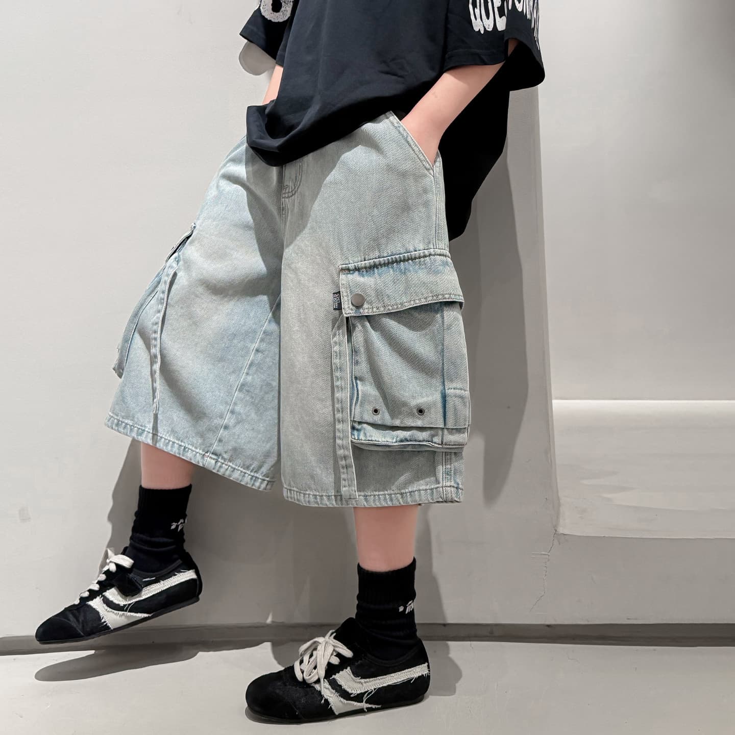 Boys' Denim Shorts Summer 2026 New Style, Mid-Large Kids Summer Pants, Boys' Summer Five-Point Shorts Trendy