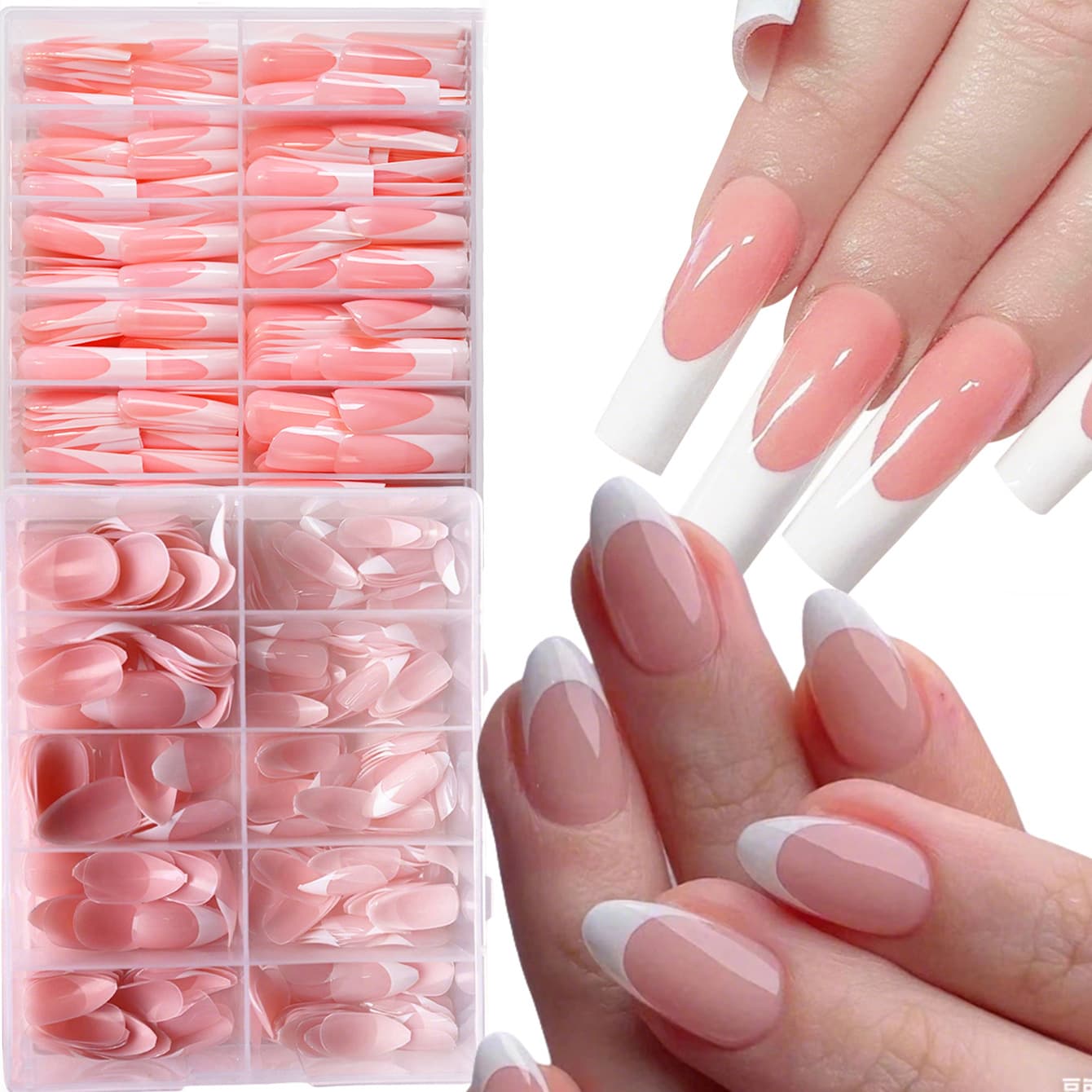 European and American cross-border new 240 piece long ballet French wear manicure simple manicure finished fake nail patch nails