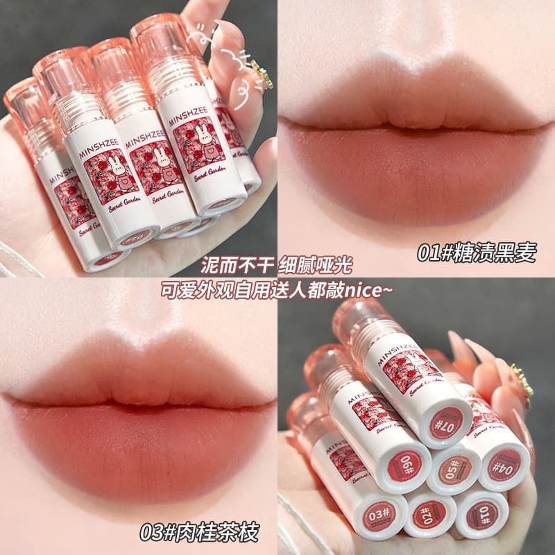 Ming Xizhi Secret Garden Lip Glaze Student Matte Velvet Soft Mist Whitening High-Looking Lip Cream Recommended