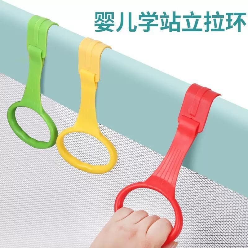 Floor Play Pen Hand Pull Ring Infant Baby Arm Strength Training Walking Stand Adjustable Perforated Fence Pull Ring