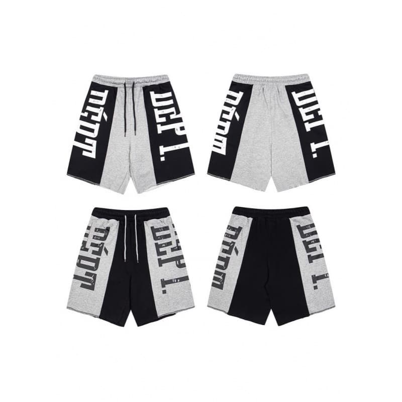 25SS Cross-border American High Street Summer New Letter Print Shorts Men Women Loose Casual Splatter Ink Five-point Pants Streetwear