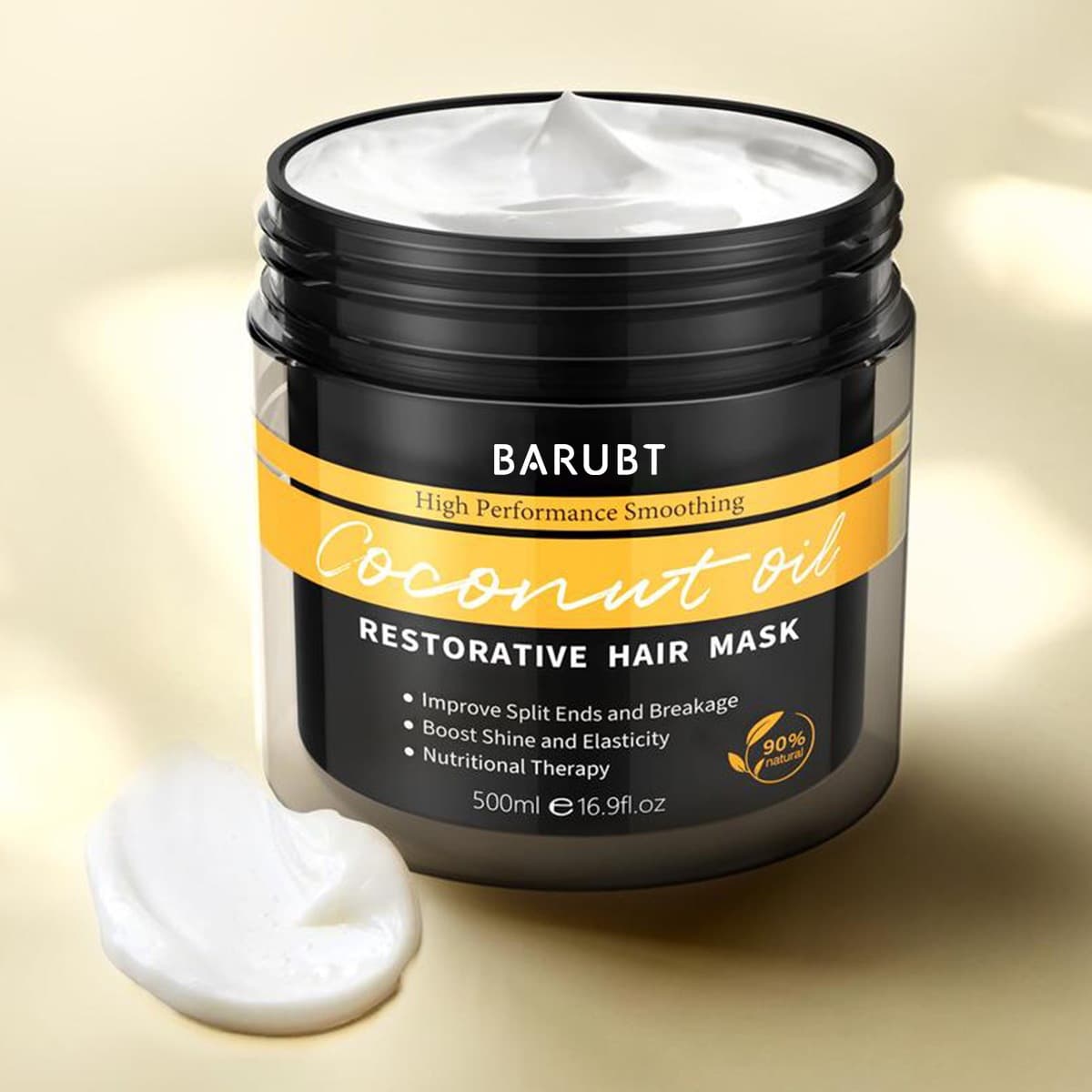 Cross-border Bestseller BARUBT Coconut Oil Repair Hair Mask Deep Nourishing Hydrating Treatment for Dry, Frizzy, and Split Ends