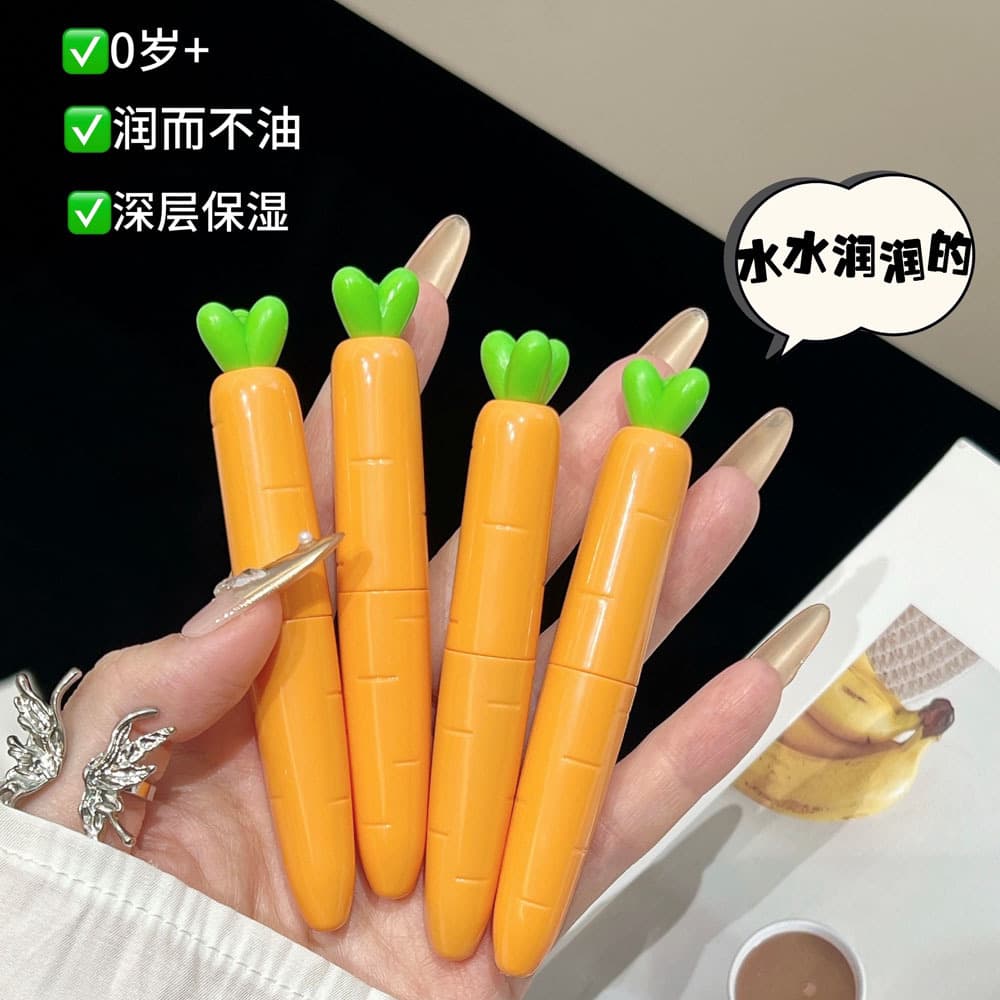 Cute Carrot Lip Balm for Kids Moisturizing Nourishing Dead Skin Remover Baby Toddler Lip Care Oil