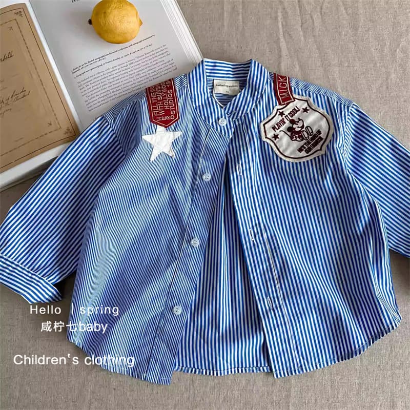Tian Xiaosi Children's Shirt Autumn New Arrival Long Sleeve Boys and Girls Japanese Style Kids Clothing Boys Shirt Drop Shipping
