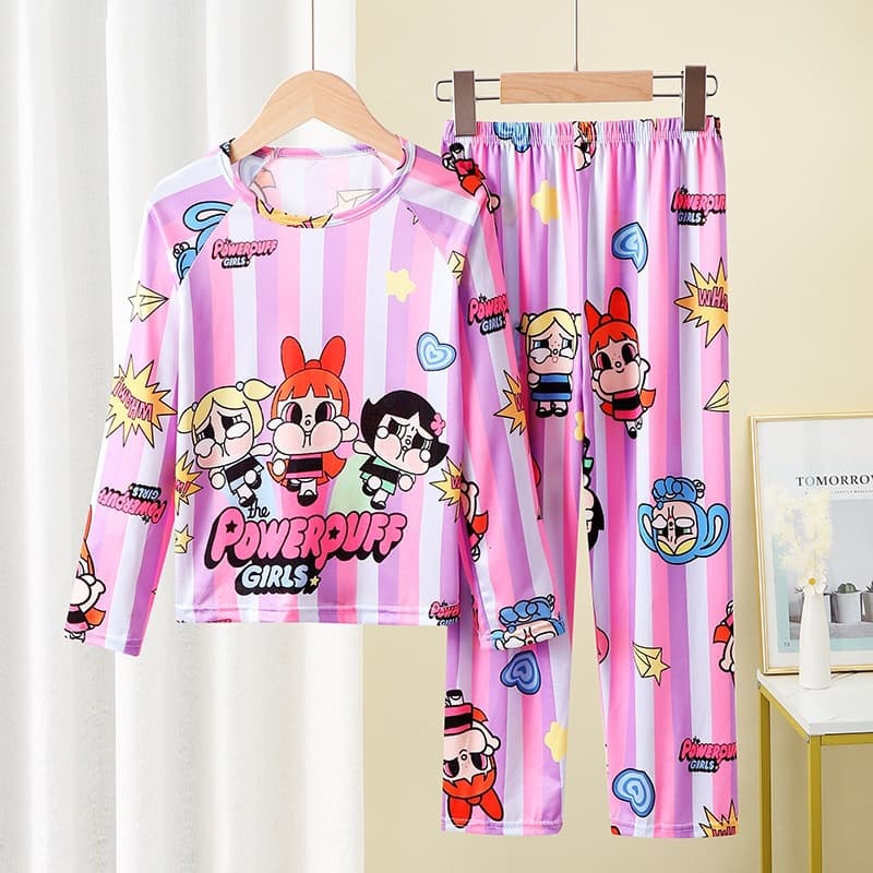 2026 New Girls' Pajamas Spring Autumn Long Sleeve Cartoon Kuromi Home Wear Set for Big Kids