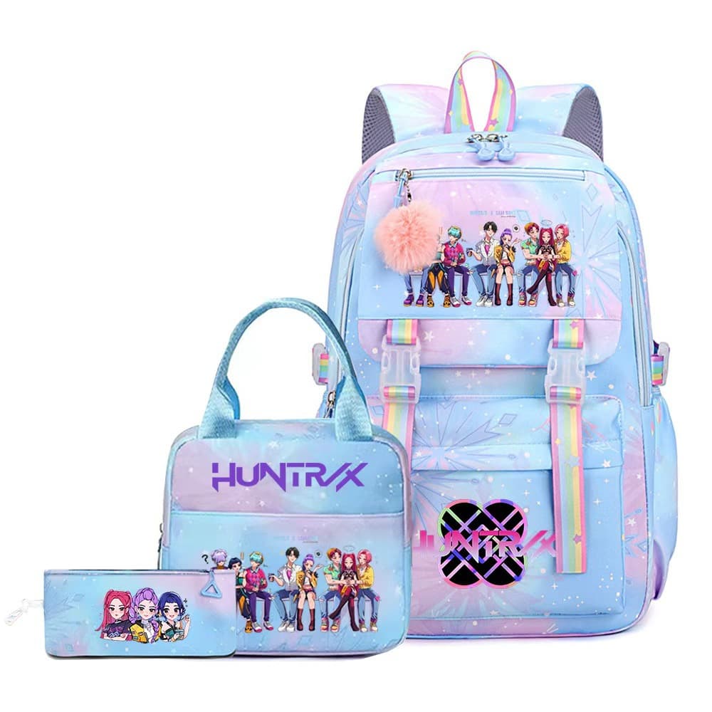 Ins-Style Korean Girl Group Printed Student Backpack Cross-Border Hot-Selling New Kpop Large-Capacity Student Three-Piece Set
