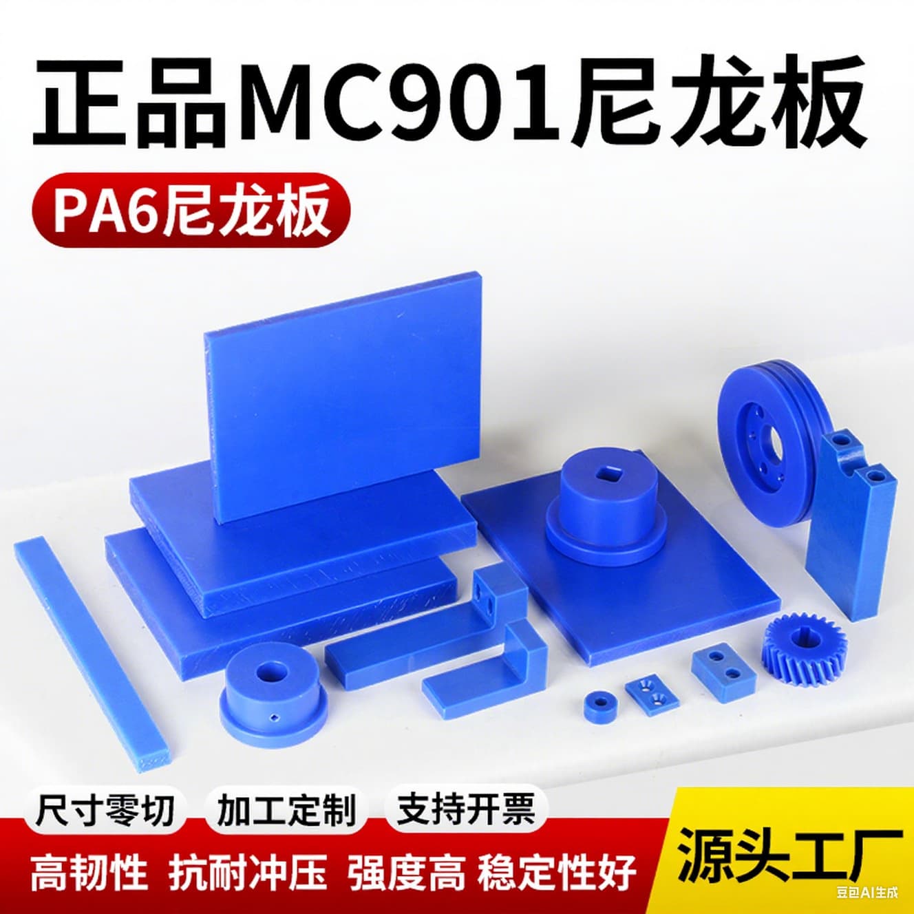 CNC Precision Machined Nylon Plate Custom Non-Standard Parts PA6/MC Nylon Wear-Resistant and Oil-Resistant Mechanical Components Processing
