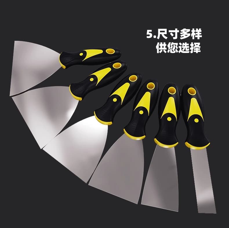 Two-Color Handle Putty Knife 1 inch 2 inch 3 inch 4 inch 5 inch 6 inch Thickened Stainless Steel Scraper Mud Cleaner