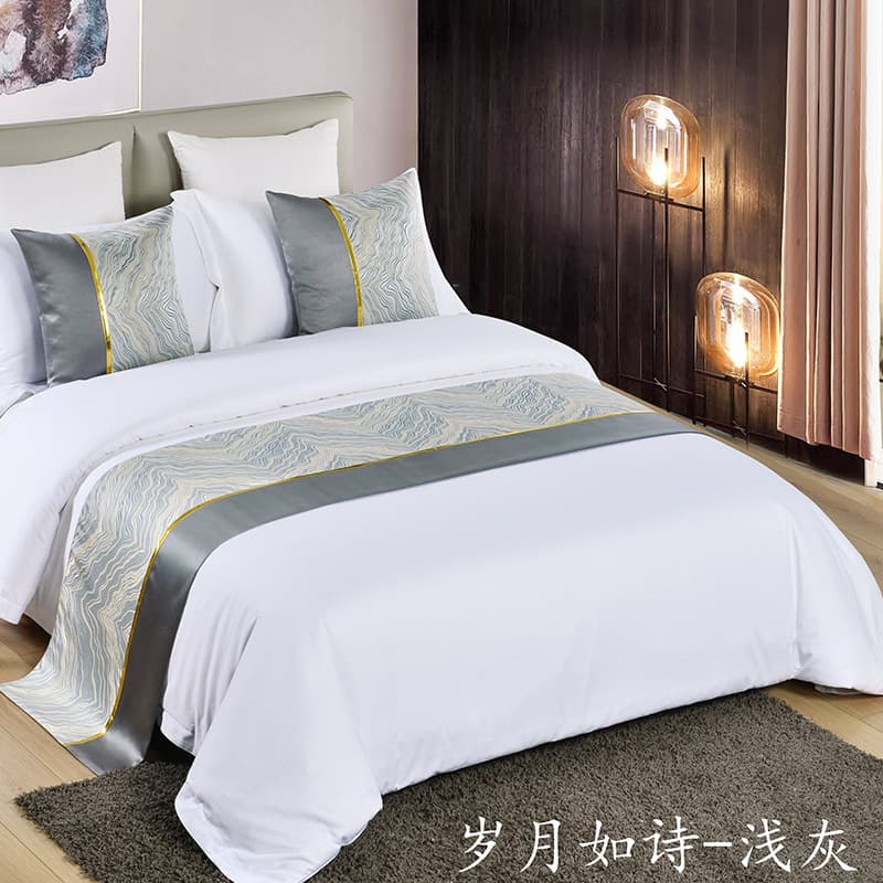 2025 new hotel linen light luxury style modern bed runner bed scarf wholesale pillow four-piece set throw high-density