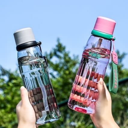 New student schoolbag cup large capacity double drinking mouth portable handheld kettle sports fitness direct drinking straw cup