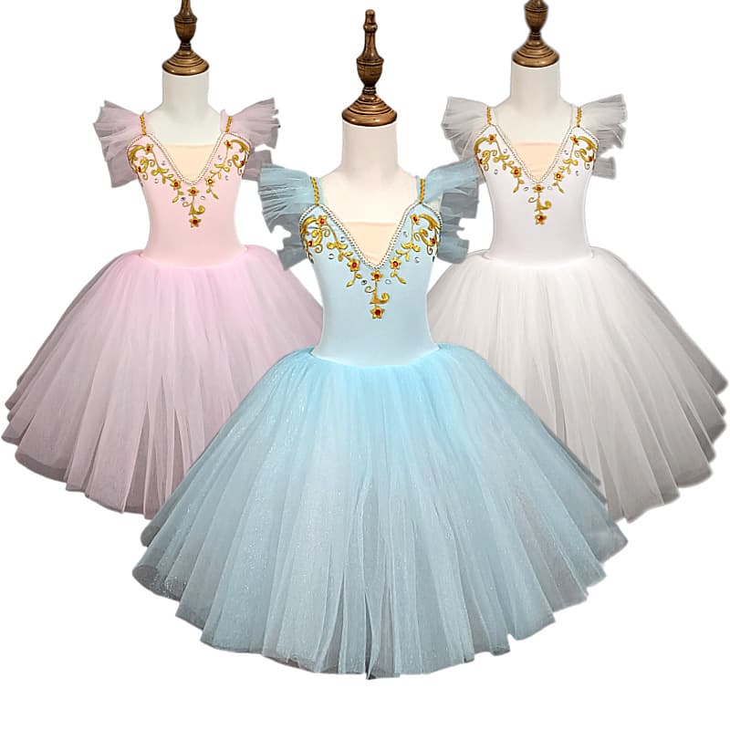 Children's Dance Costume, Girls' Leotard, Practice Wear, Princess Puffy Skirt, Chinese Dance, Ballet Tutu