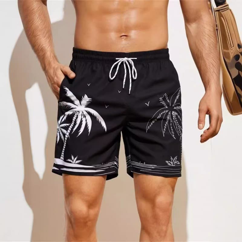 Men's Summer New 3D Print Quick-Dry Beach Swim Shorts Casual Street Pants