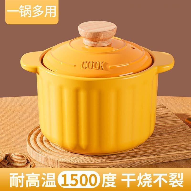 Trendy Cute Casserole Pot, High Temperature Resistant Double-handled Home Ceramic Soup Pot, Clay Pot Rice, Special for Gas Stove