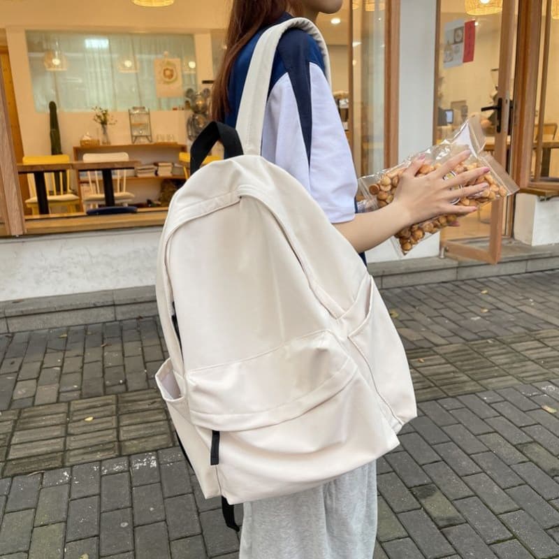 Large-capacity backpack 2023 new college style school bag female Japanese female college student casual simple canvas backpack