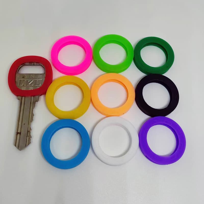 Hot-Selling Colorful Key Covers, Identification Rings, Round Differentiation, Drop Shipping, Key Identification Rings, Elastic Key Caps