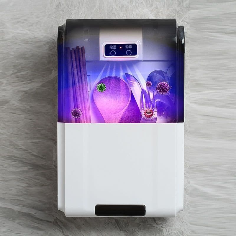 Wall-mounted Multifunctional Portable UV Sterilizing Chopstick Disinfectant, New Punch-free Anti-mold Household Storage Box