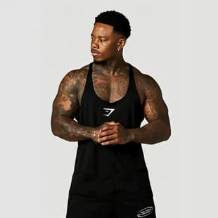GYM SHARK Men's Fitness Vest Muscle Training Cycling Breathable Stretch Sleeveless Racerback Tank Top