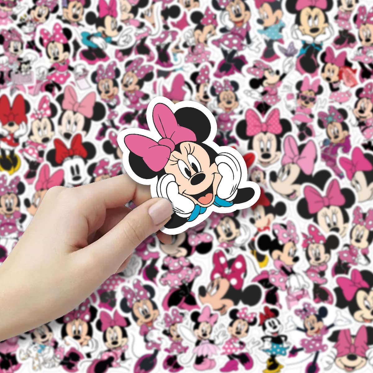 65pcs Cute Cartoon Mickey and Minnie Kids Stickers DIY Scrapbook Notebook Stationery Decoration PVC Waterproof Stickers