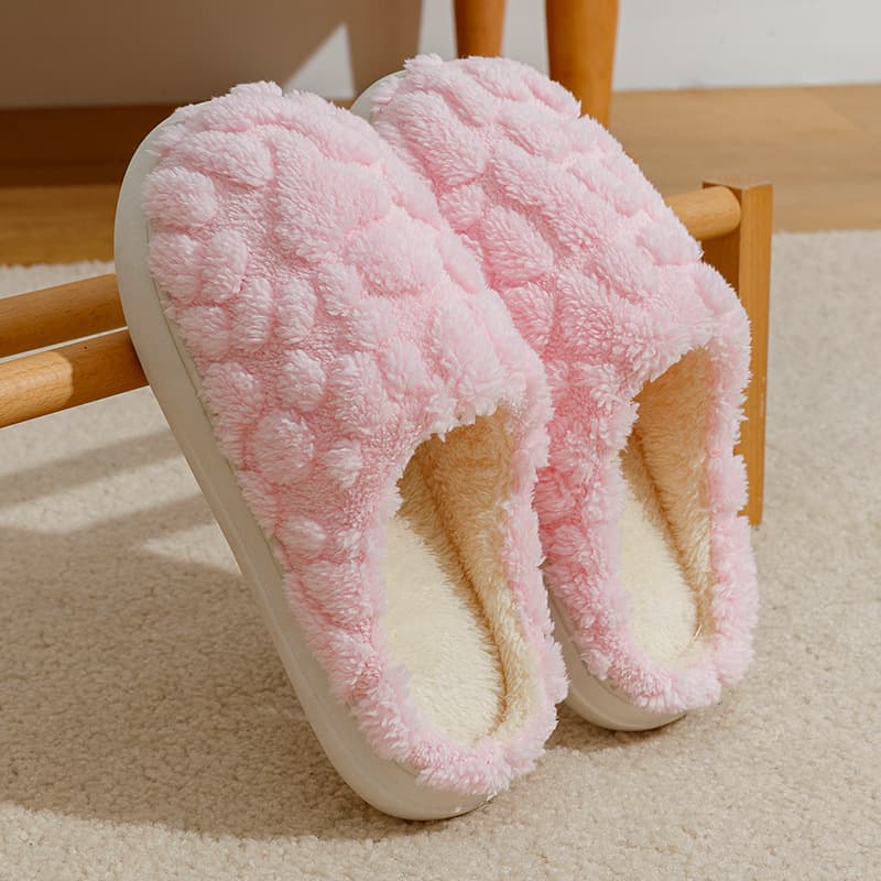 Women's Cotton Slippers Indoor Warmth Plush Home Winter Anti-Slip New Cotton Slippers Men's Home