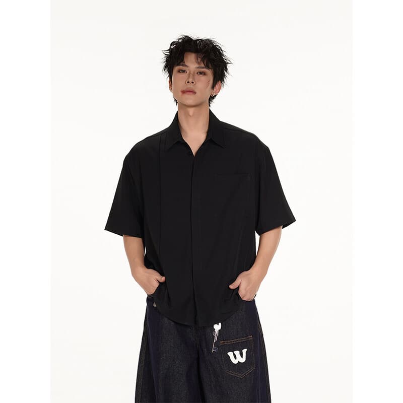 2025 New Summer Fashion Trend High-End Japanese Loose Plus Size Fashion Brand Casual Men's Shirt