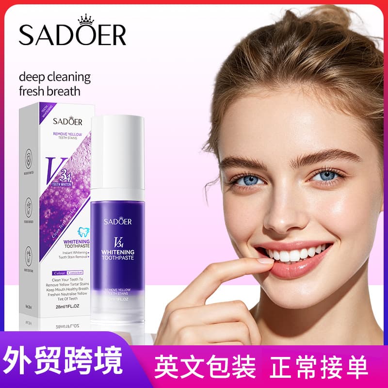 SADOERV34 Whitening Toothpaste in Full English, Clean Teeth Toothpaste for Cross-border Wholesale