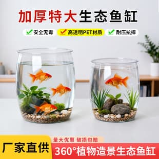 Transparent Goldfish Tank, Plastic PET Unbreakable Turtle Tank, Office Viewing Tank, Desktop Fish Tank, Eco-Friendly Aquarium